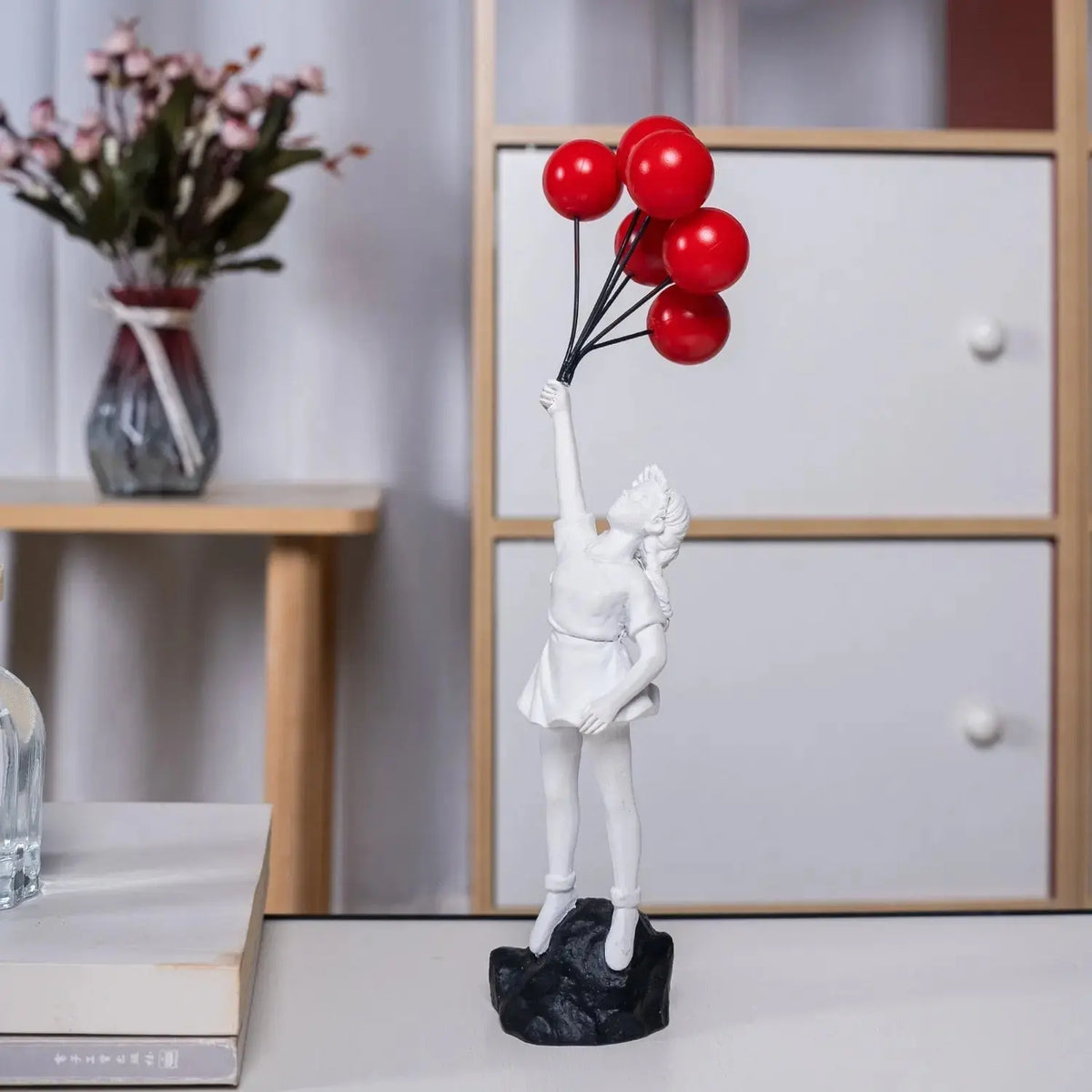 Banksy Flying Balloon Girl Statue – Decorfaure
