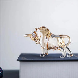 Champagne Crystal Bull Figurine freeshipping - Decorfaure