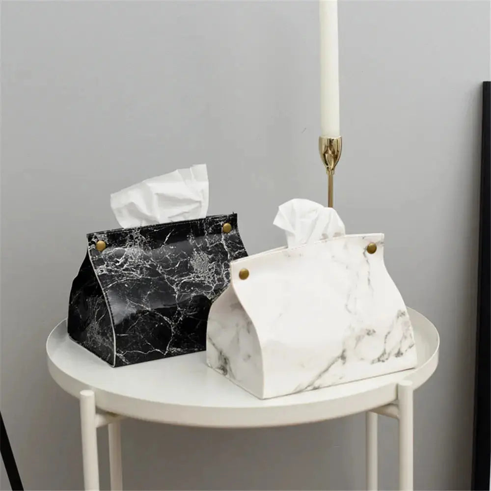 Chic Faux Leather Tissue Holder