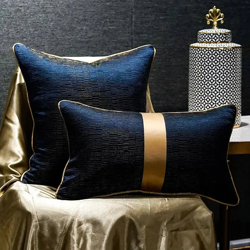 Elegant Gold Ribbon Cushion Covers – Decorfaure
