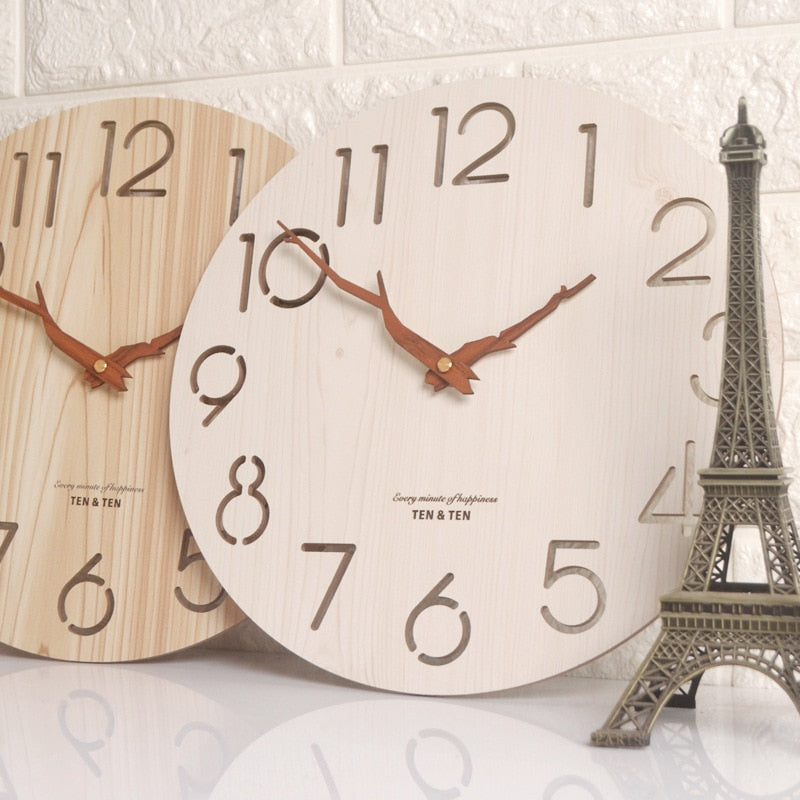 Wooden 3D Wall Clock Decorfaure