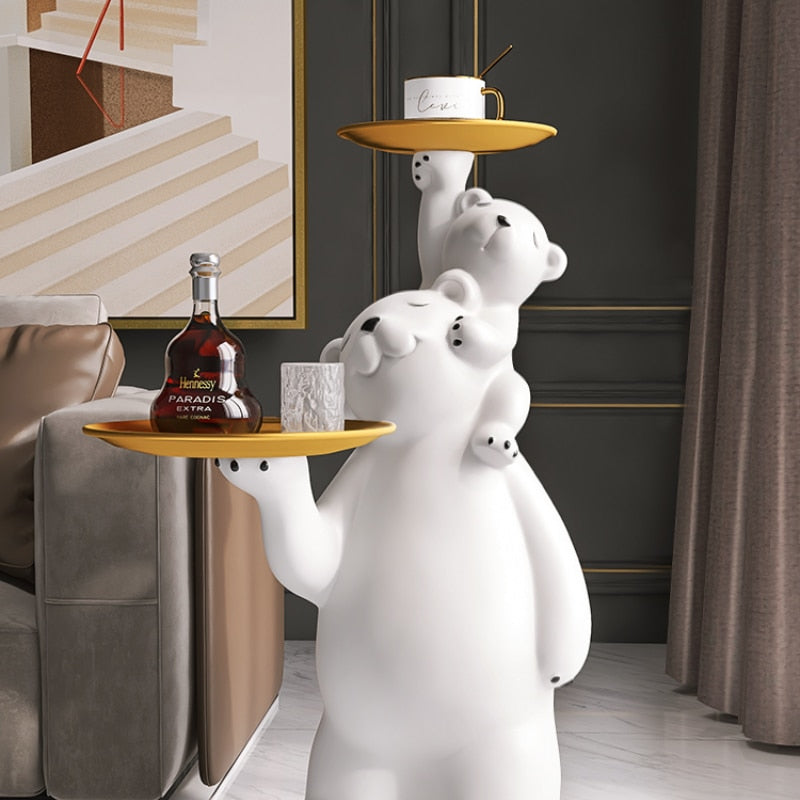 Polar Bear Statue Table Decorfaure