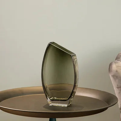 Geometric Transparent Glass Vase