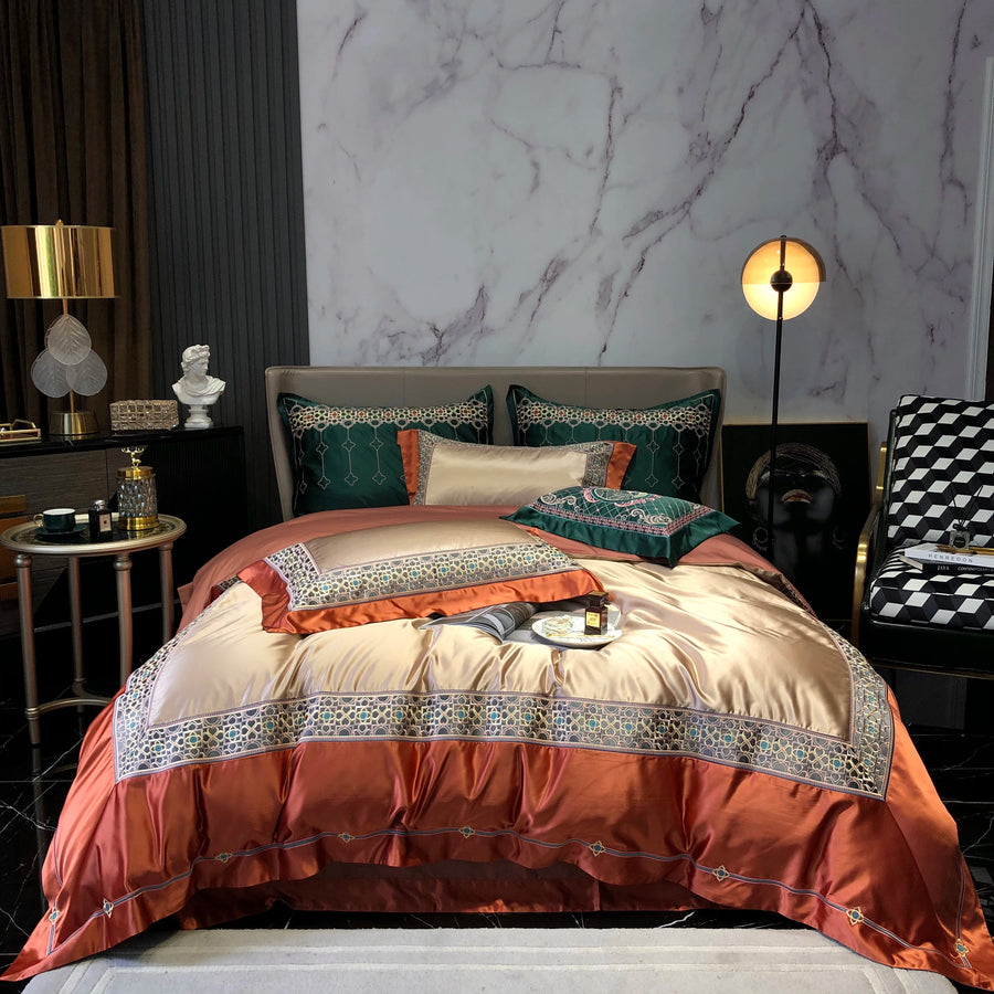 Jemma Satin Egyptian Cotton Bedding Set 