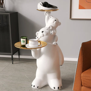 Polar Bear Statue Table Decorfaure