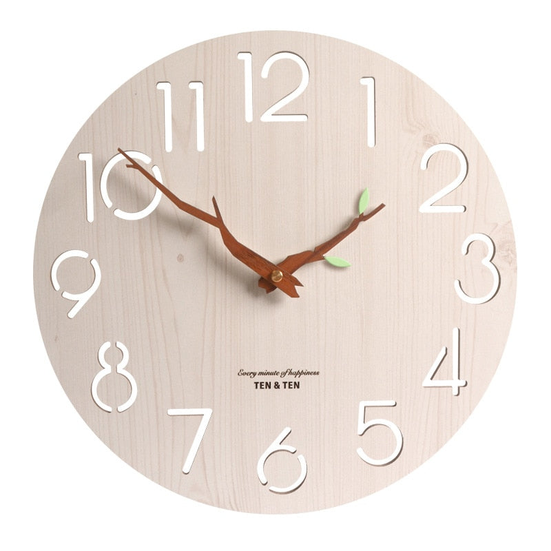 Wooden 3D Wall Clock Decorfaure