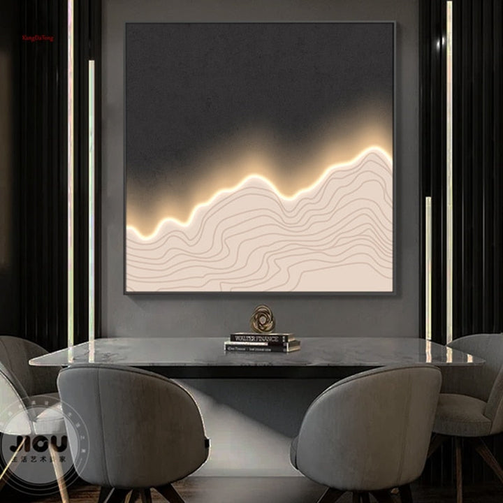 Waves Framed LED Wall Art Decorfaure