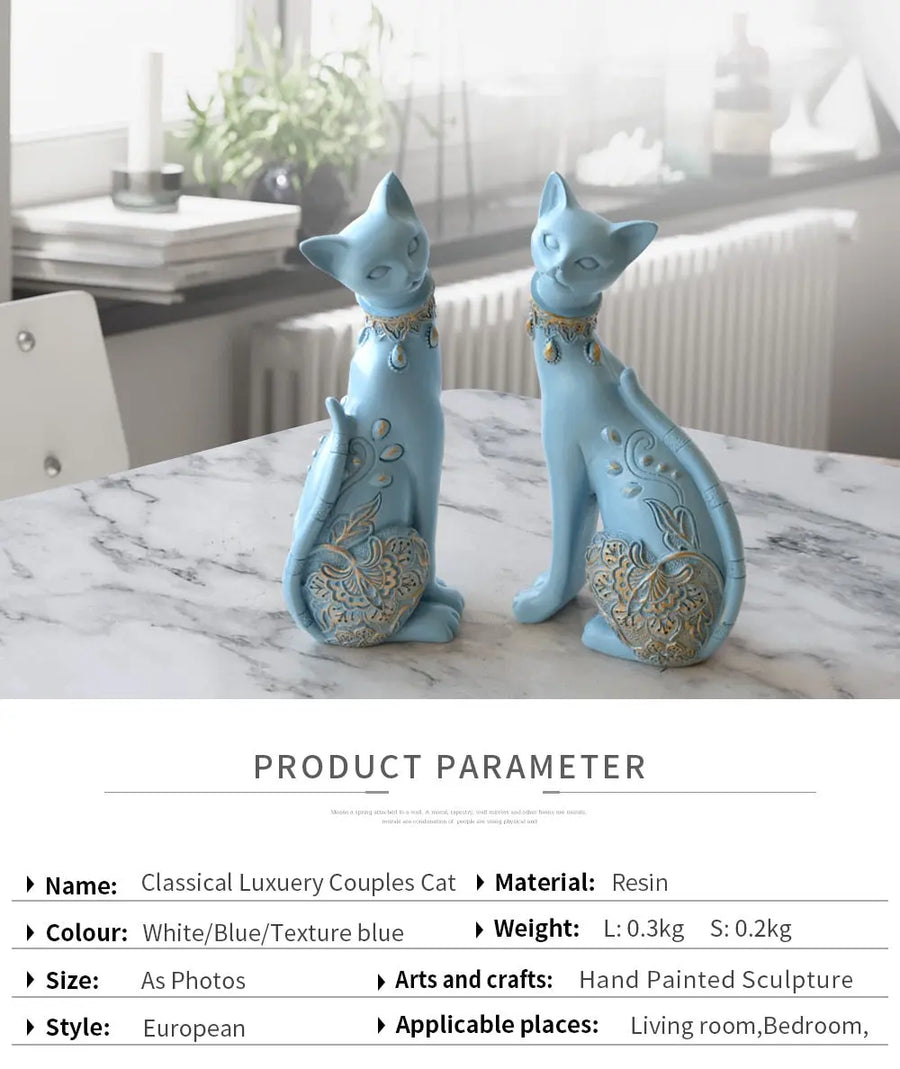 Elegant Cat Figurine Decorfaure