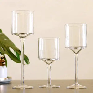 3PCS Crystal Candle Holder Set Decorfaure