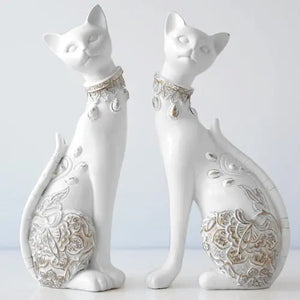 Elegant Cat Figurine Decorfaure