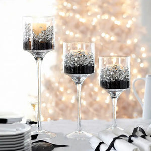 3PCS Crystal Candle Holder Set Decorfaure