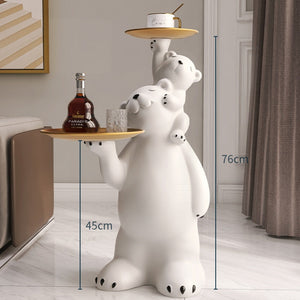 Polar Bear Statue Table Decorfaure