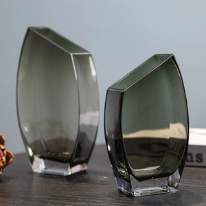 Geometric Transparent Glass Vase