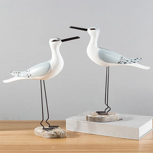 Wooden Seagull Figurines Decorfaure