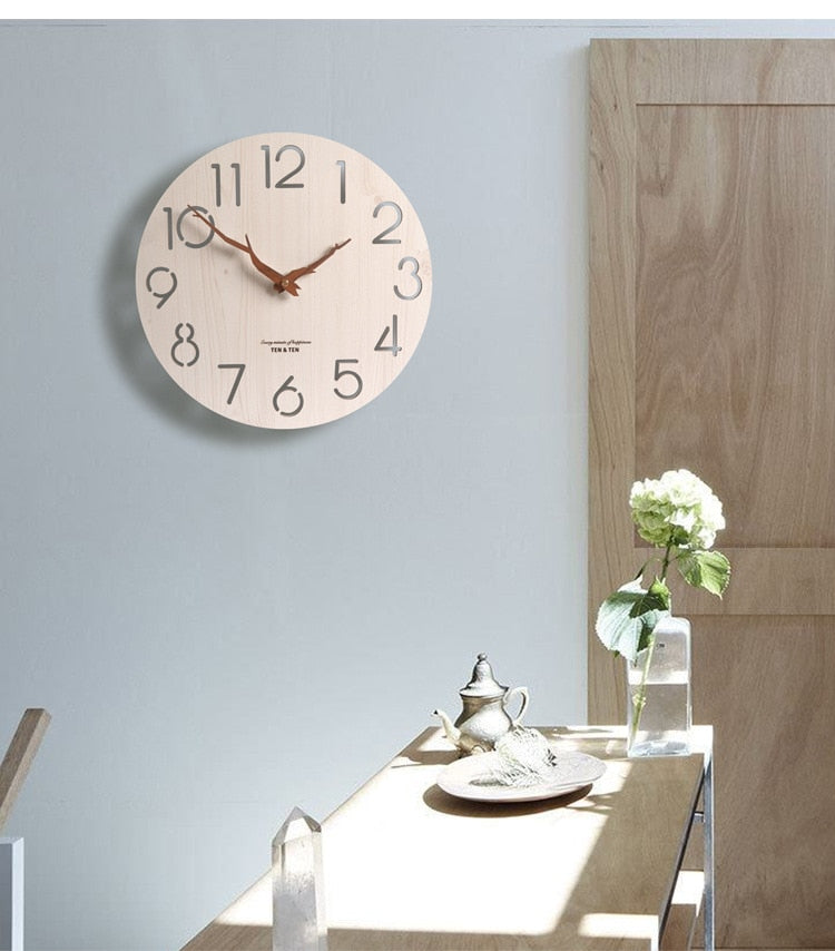 Wooden 3D Wall Clock Decorfaure