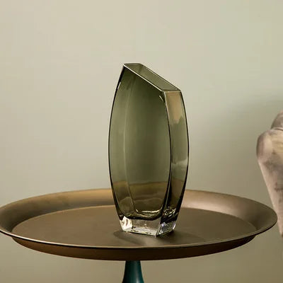 Geometric Transparent Glass Vase