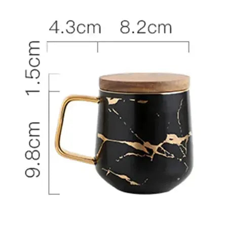 Marble Pattern Coffee Mug With Gold Inlay freeshipping - Decorfaure