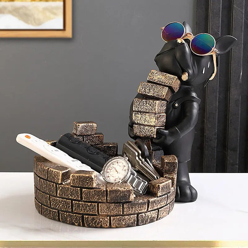 Bulldog Brickie Sculpture Decorfaure