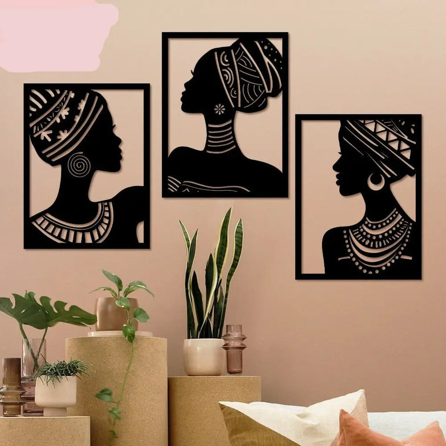 Elegant African Lady Wall Decor Decorfaure