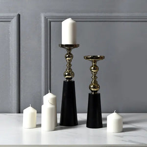 Luxe Black Candle Holder Decorfaure