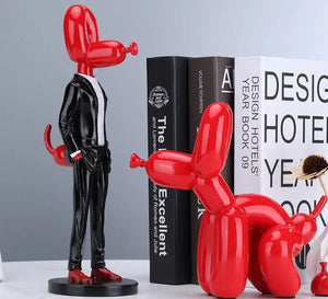 Gentleman Balloon Dog Statue Decorfaure