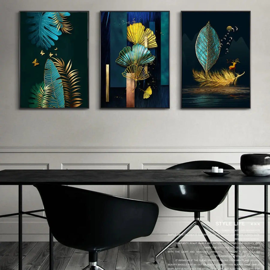 Emerald Flock Canvas Art Decorfaure