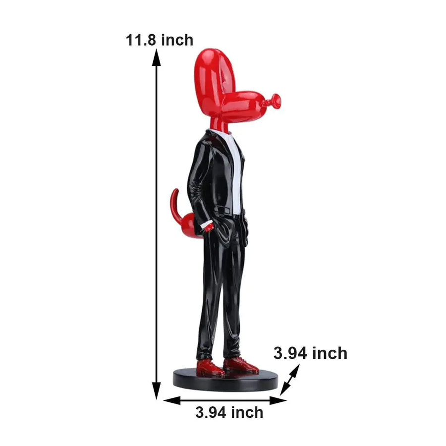 Gentleman Balloon Dog Statue Decorfaure