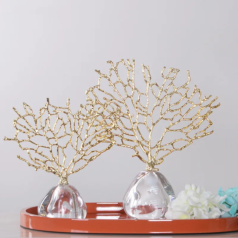 Coral Crystal Tree Sculpture Decorfaure