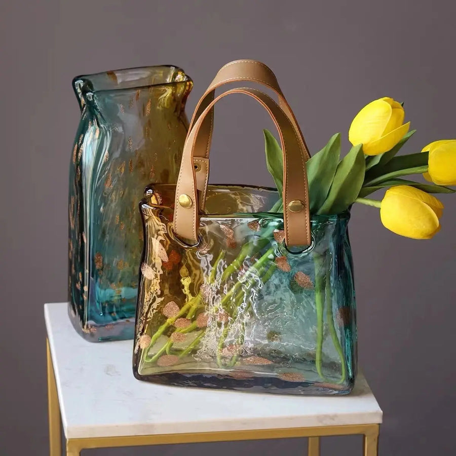 Glass Hand Bag Vase Decorfaure