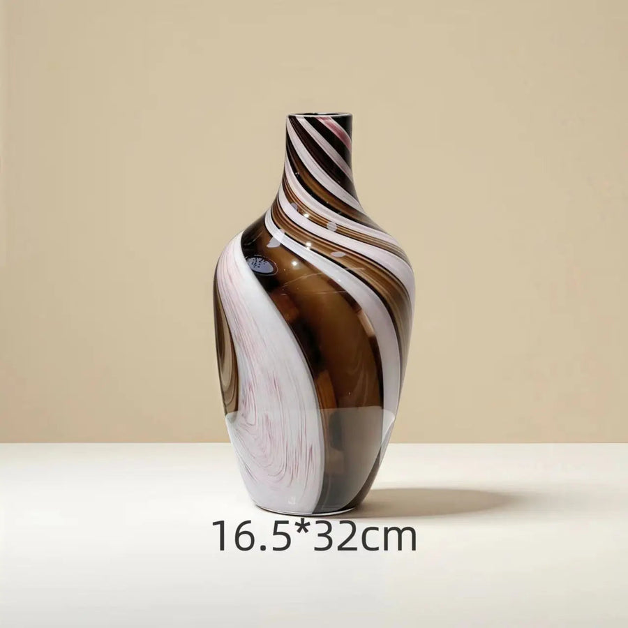 Striped Glass Vase 