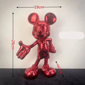 Disney Mickey Mouse Figures Cartoon Resin Welcome Pose Mickey Action Figurines Anime Collection Model Dolls Gift 