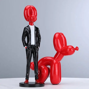 Gentleman Balloon Dog Statue Decorfaure