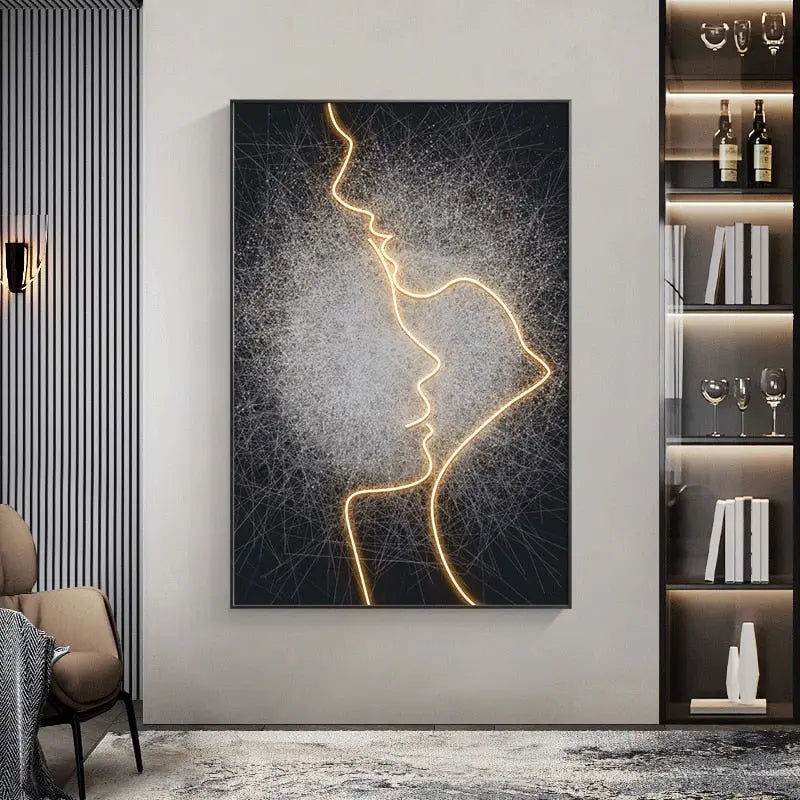 Faces Framed LED Wall Art Decorfaure