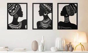 Elegant African Lady Wall Decor Decorfaure