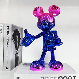 Disney Mickey Mouse Figures Cartoon Resin Welcome Pose Mickey Action Figurines Anime Collection Model Dolls Gift 