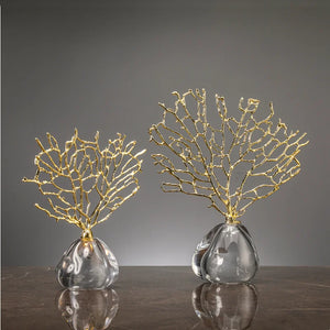 Coral Crystal Tree Sculpture Decorfaure