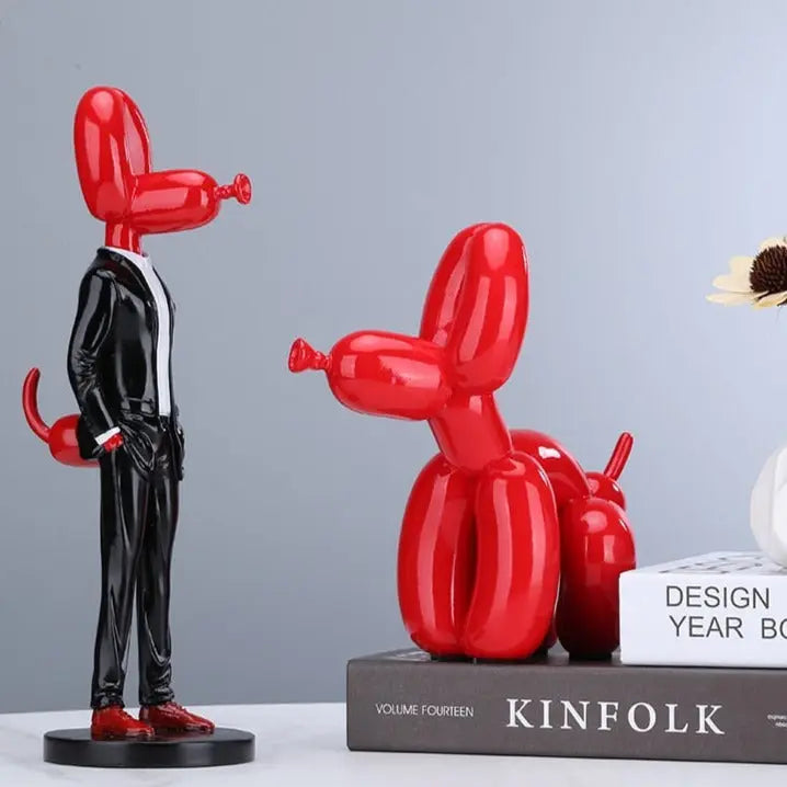 Gentleman Balloon Dog Statue Decorfaure