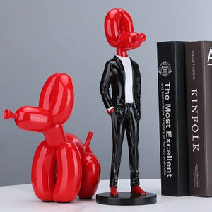 Gentleman Balloon Dog Statue Decorfaure