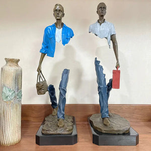 Travelling Man Statue By Bruno Catalano freeshipping - Decorfaure