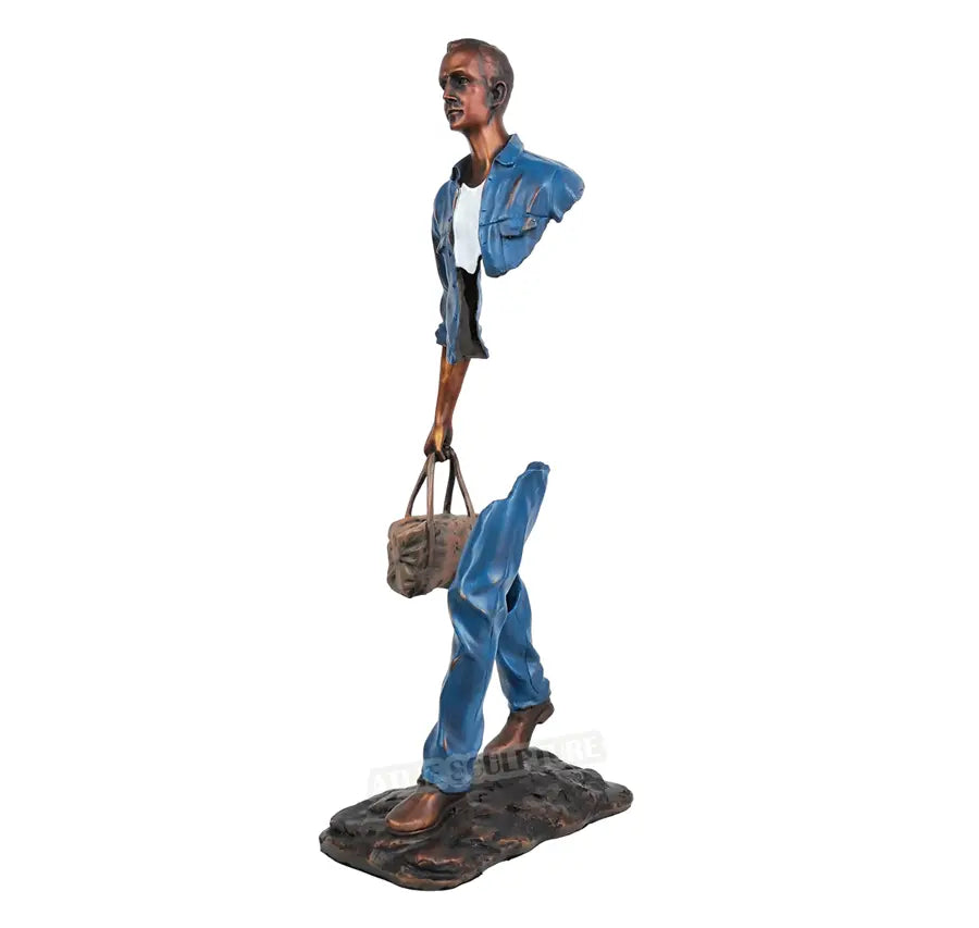 Travelling Man Statue By Bruno Catalano freeshipping - Decorfaure