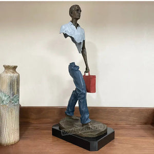 Travelling Man Statue By Bruno Catalano freeshipping - Decorfaure