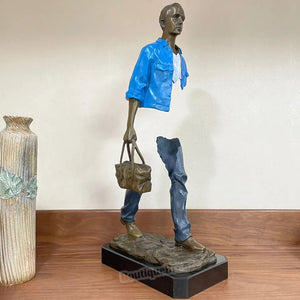 Travelling Man Statue By Bruno Catalano freeshipping - Decorfaure