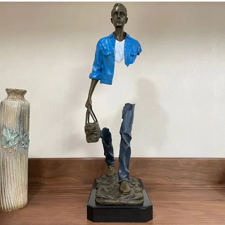 Travelling Man Statue By Bruno Catalano freeshipping - Decorfaure