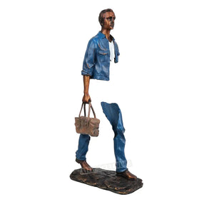 Travelling Man Statue By Bruno Catalano freeshipping - Decorfaure